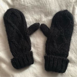 Black Knit Mittens